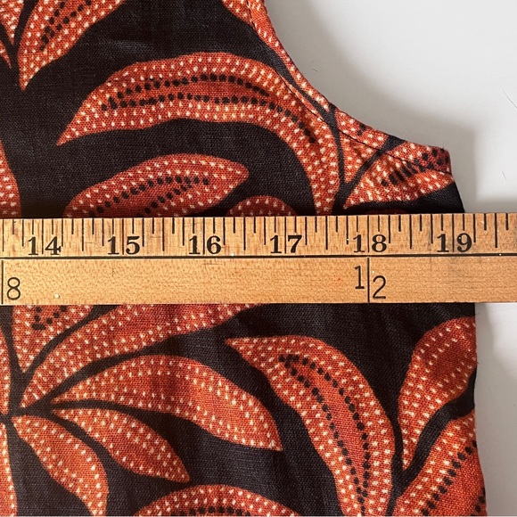 Rachel Zoe Linen A-Line Dress Palm Print Sleeveless Pockets Size M Resort Wear - Picture 8 of 9